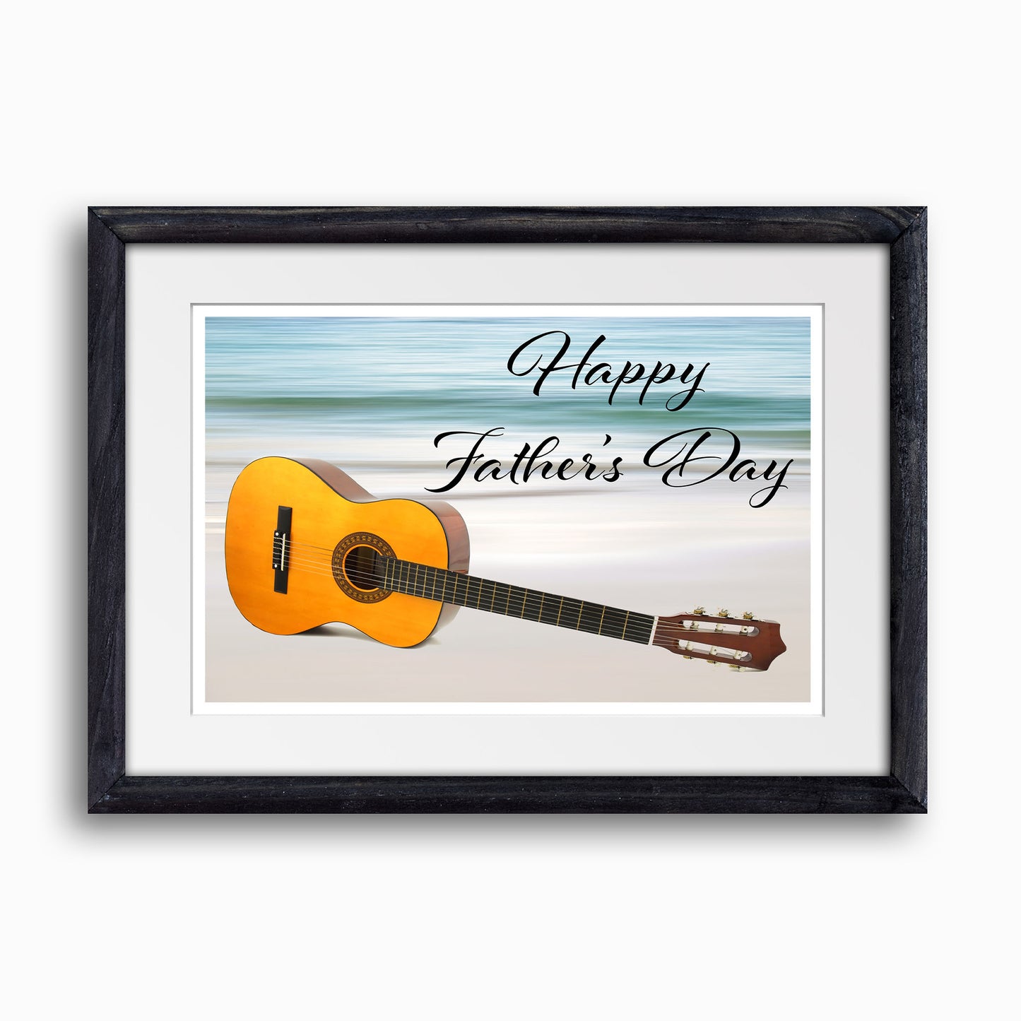 Father's Day Guitar ocean Greeting Card