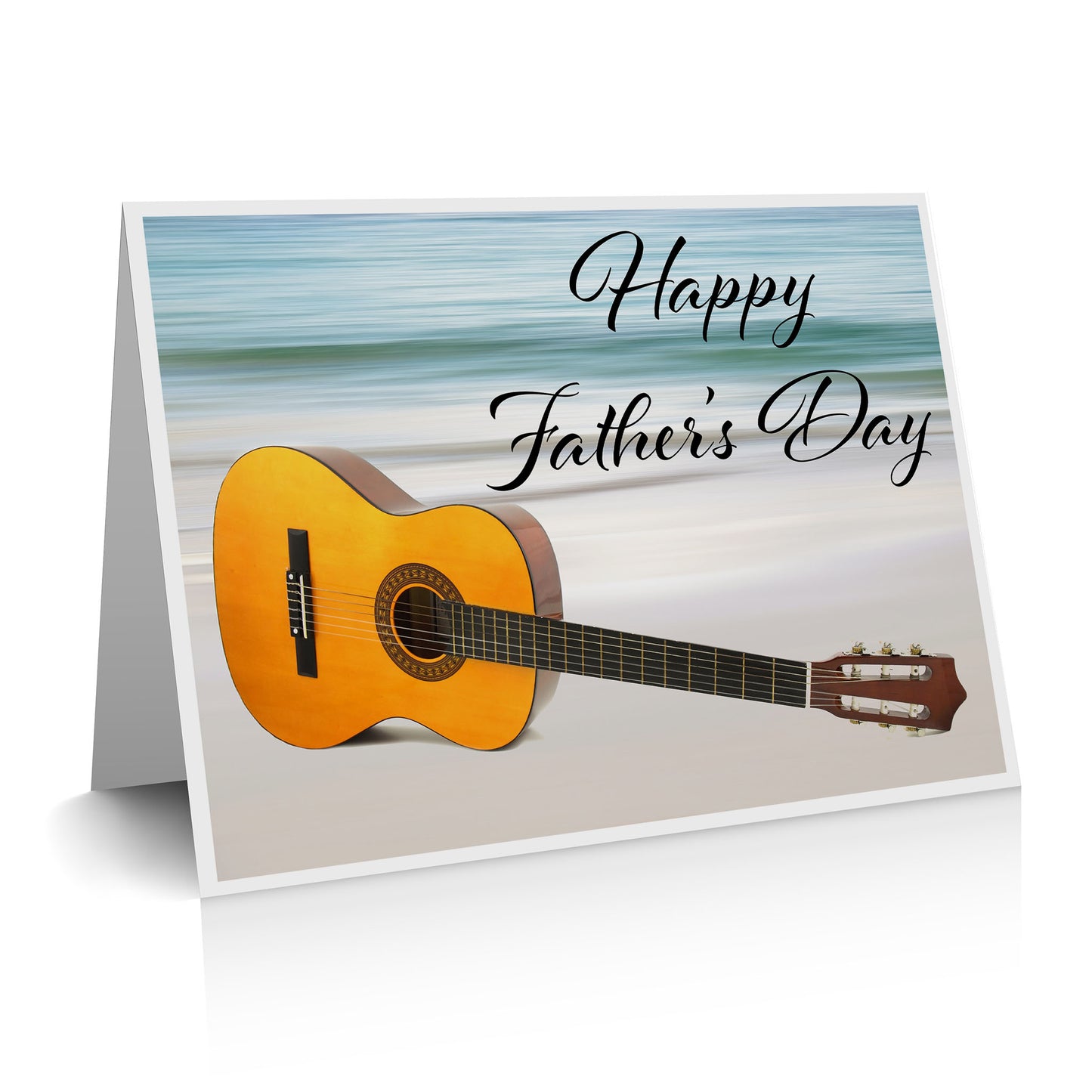 Father's Day Guitar ocean Greeting Card
